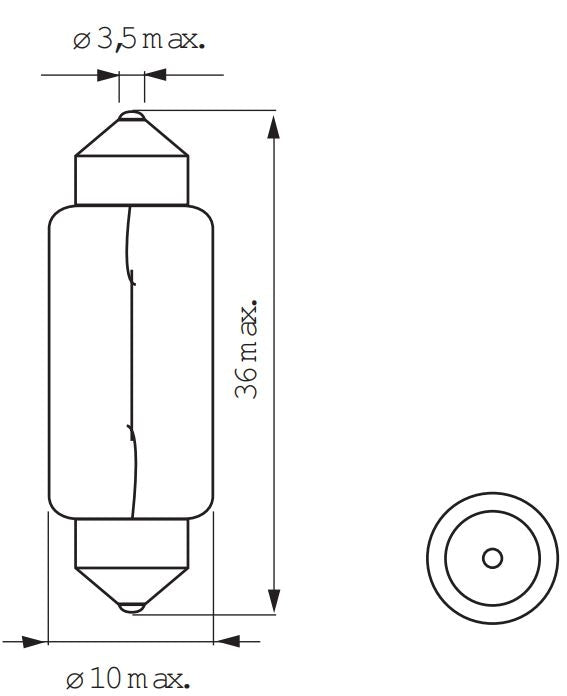 Lampe 6V-5W TUBE 11x38