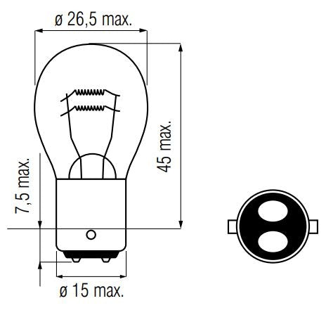 Lamp 12V-25 25W BAX15D