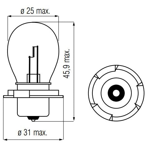 Lamp 12V-20W P26S