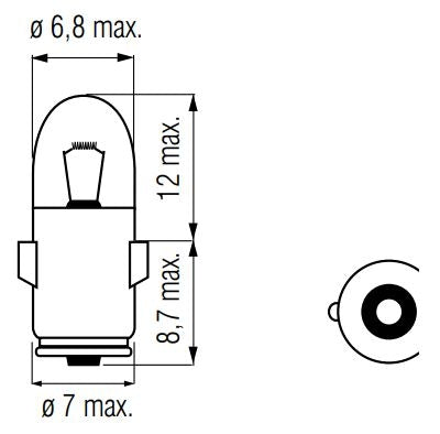 Lamp 12V-1,2W BA7S