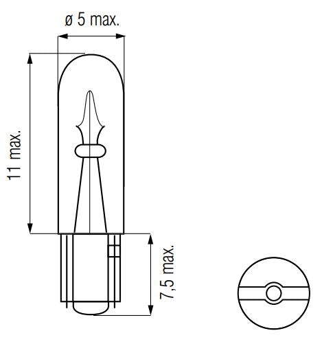 Ampoule 12V-1.2W WEDGE-T5