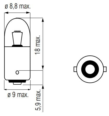 Ampoule 12V-5W BA9S