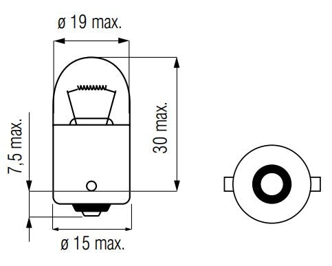 Ampoule 12V-10W BA15S orange