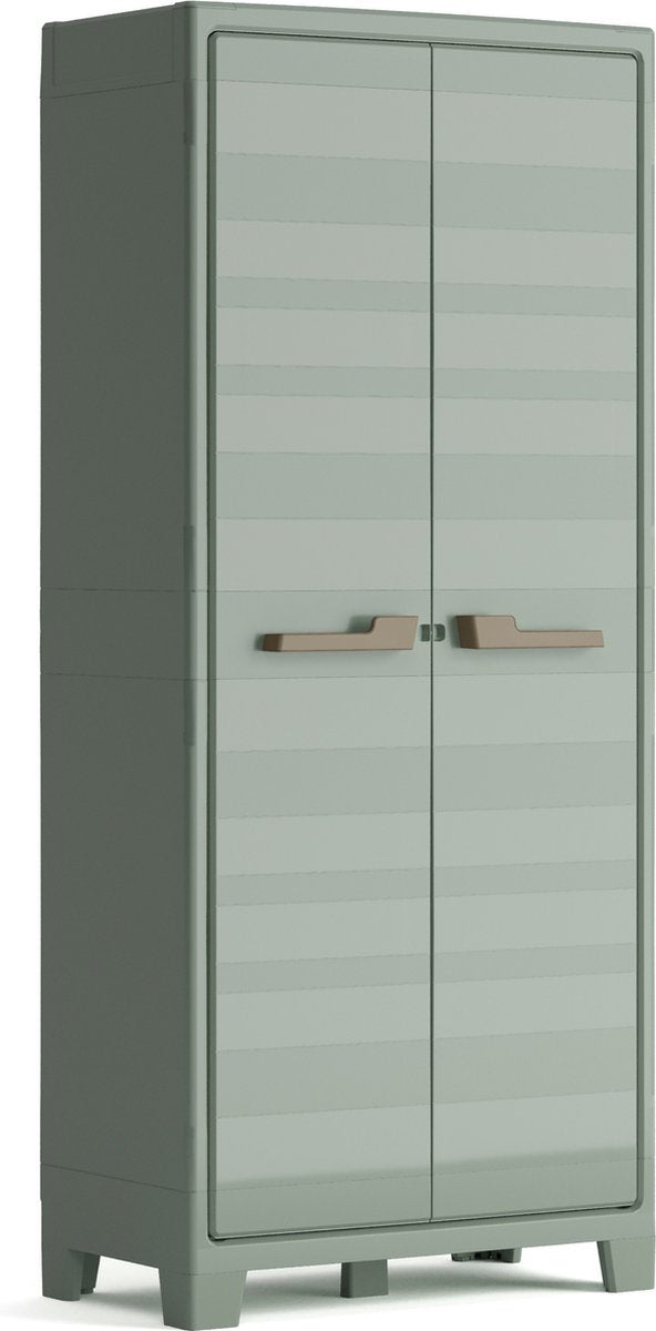 Keter planet outdoor multispace opbergkast - 44x80x182cm - licht grijs