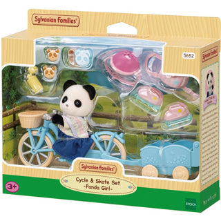 Epoch Sylvanian families 5652 fiets en skate panda meisje