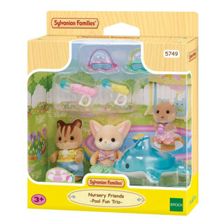 Epoch sylvanian families trio peutervriendjes zwembad leuk