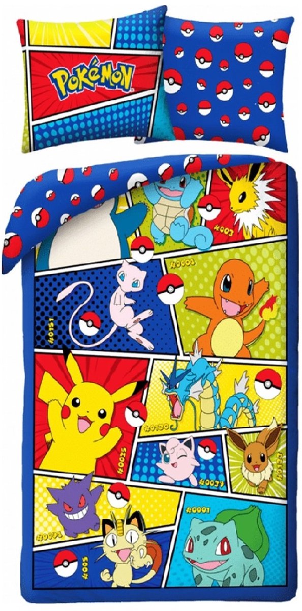 Pokémon pokemon dekbedovertrek screams 140 x 200 cm - 90 x 70 cm - katoen