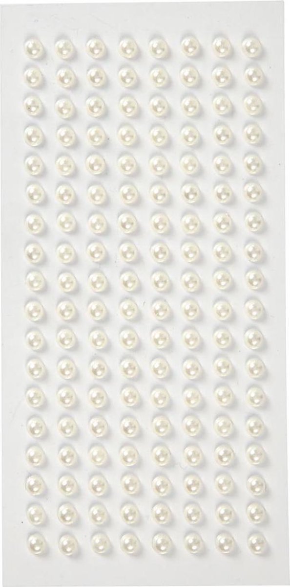 Happy moments halve parels - zelfklevende kralen - parelmoer decoratie - diy halve parels - kleine decoratieve parels - diameter 5 mm - 144 stuks