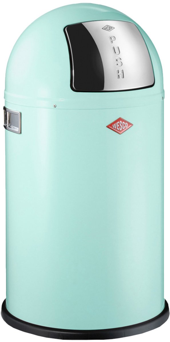 Wesco pushboy junior prullenbak | 22 liter | metaal - mint | vuilnisbak - made in germany