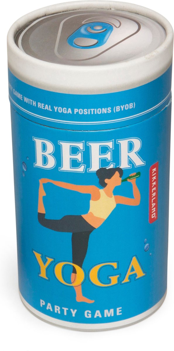 Kikkerland drankspel bier yoga karton blauw