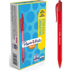 Paper mate inkjoy 100rt intrekbare balpennen | medium punt (1,0 mm) | rood | 20 stuks