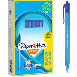 Balpen inkjoy 100rt papermate s0957040 medium blauw drukknop