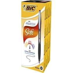 Bic balpen atlantis 0,4 mm zwart 12 stuks
