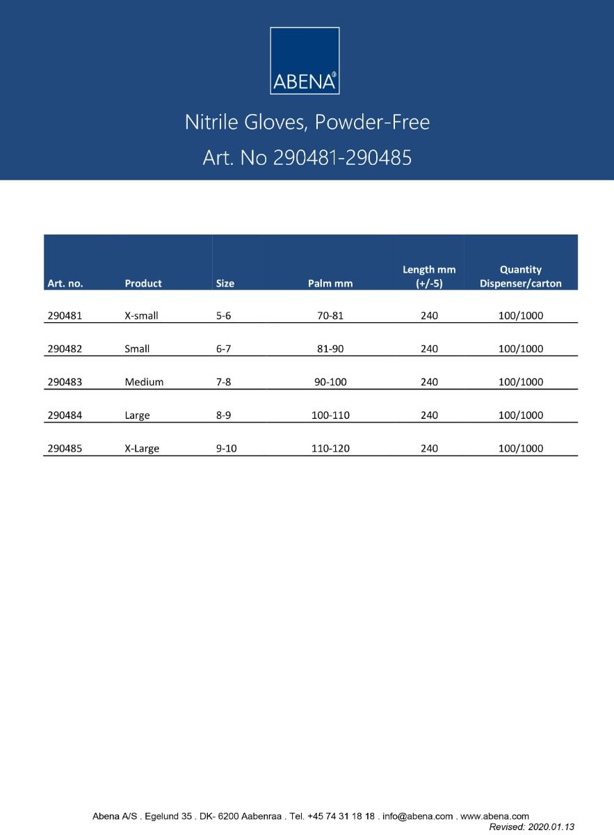 Abena poedervrije nitrilhandschoenen maat large 100 stuks zwart