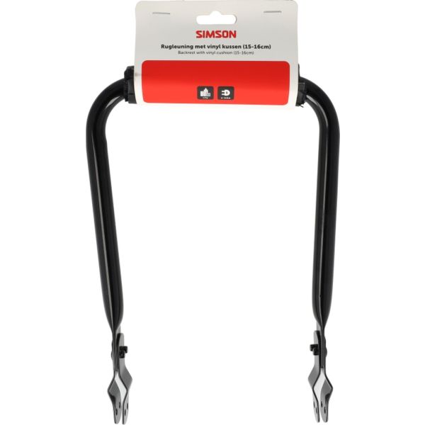 Simson rugleuning met vinyl rugkussen zwart