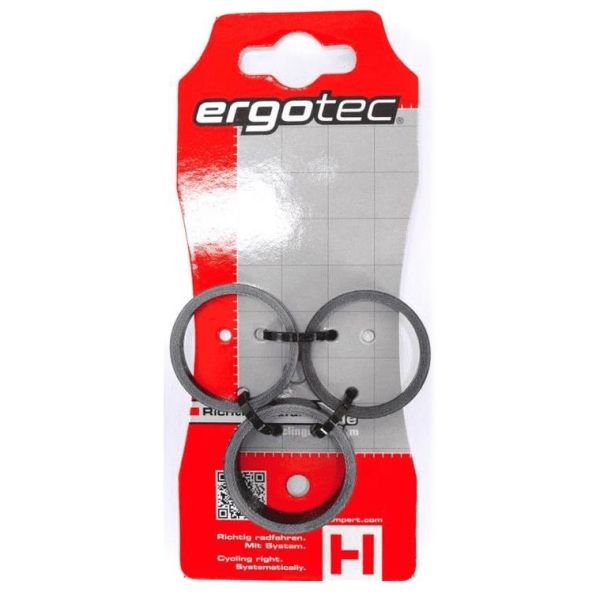 Ergotec balhoofd spacerset 1-1 8 (ø28,6) 3-delig 3 5 10mm carbon