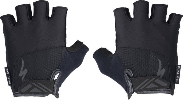 Specialized body geometry dual gel half-finger gloves