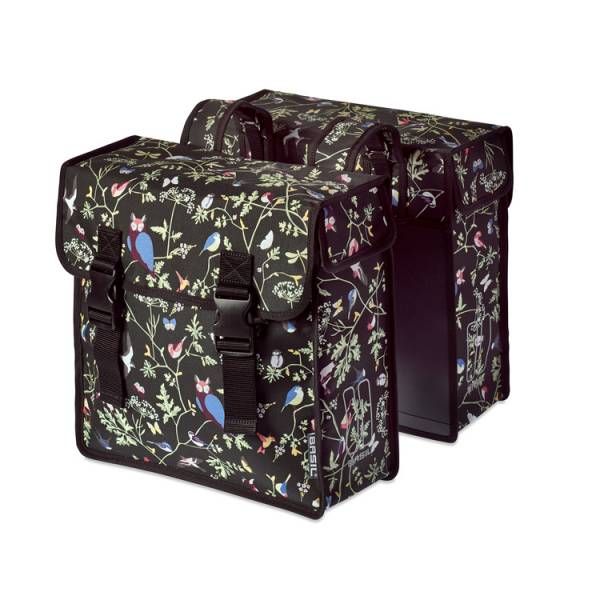 Basil Wanderlust dubbele zwarte fietstas - waterafstotend, 35L, Universeel Bridge-systeem