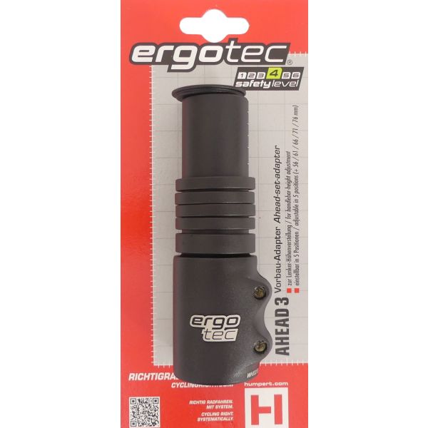 Stem raiser Ergotec Ahead 3 - 1-1/8 AL6061 T6 - black sandblasted