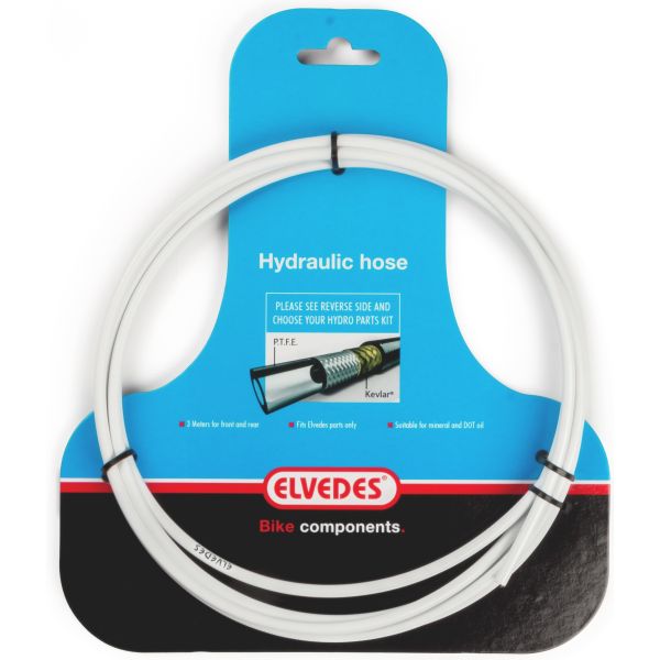 Hydraulische leiding Elvedes met PTFE voering en kevlar bescherming - wit (3 meter op kaart)