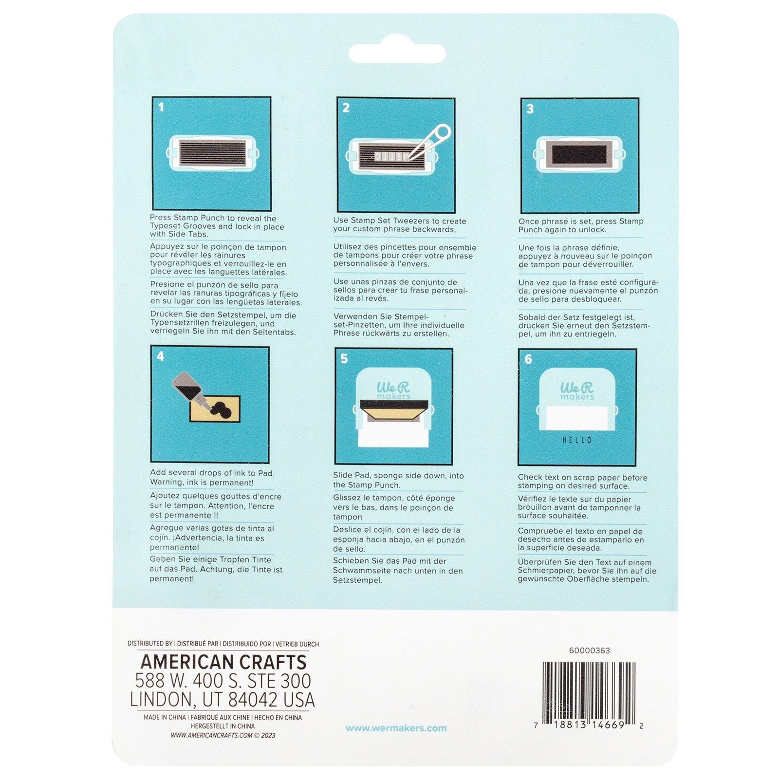 We r makers • typeset stamp punch 6pcs