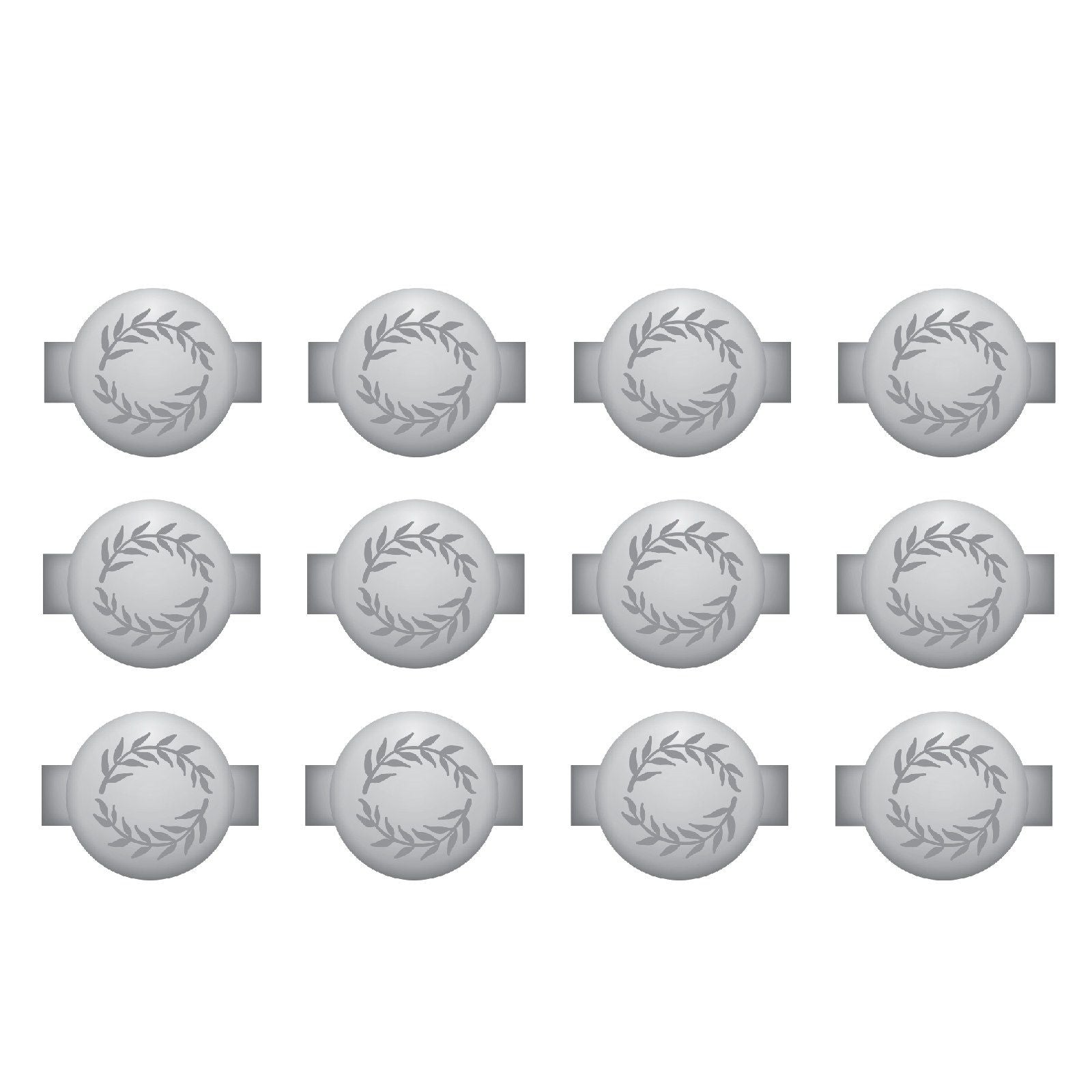 We r makers • charm staples round with leaf emboss silver 12pcs