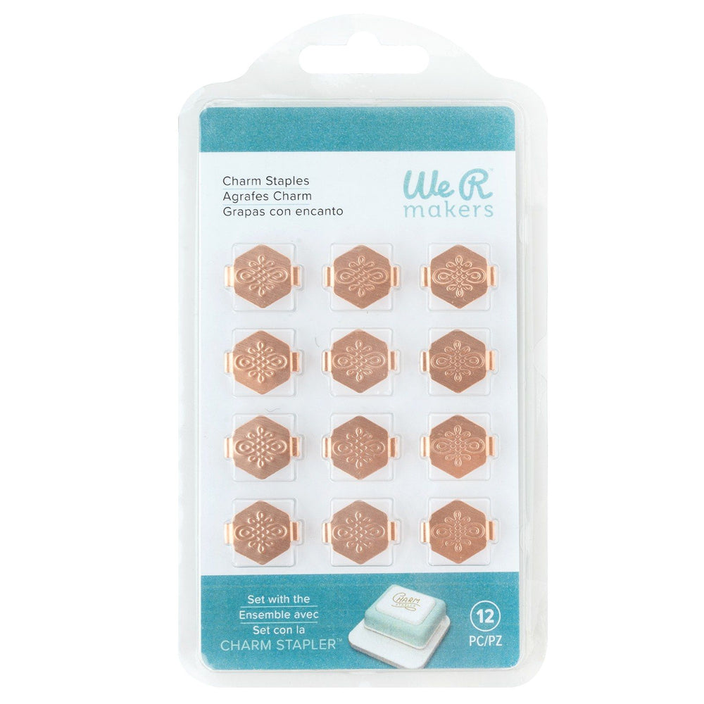 We r makers • charm staples hexagon with knot emboss copper 12pcs