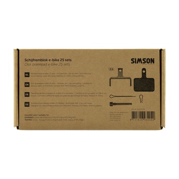 Simson schijfremblok e-bike (25st)