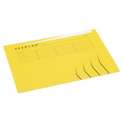 Binnenmappen djois a6002-444 karton 225g m2 a4 geel ongelijkzijdig bedrukt