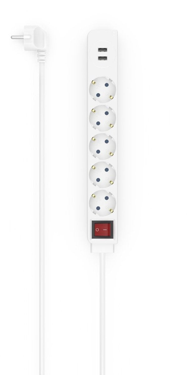 Hama stekkerdoos met schakelaar - 5-voudig - 1,4m kabel - wit