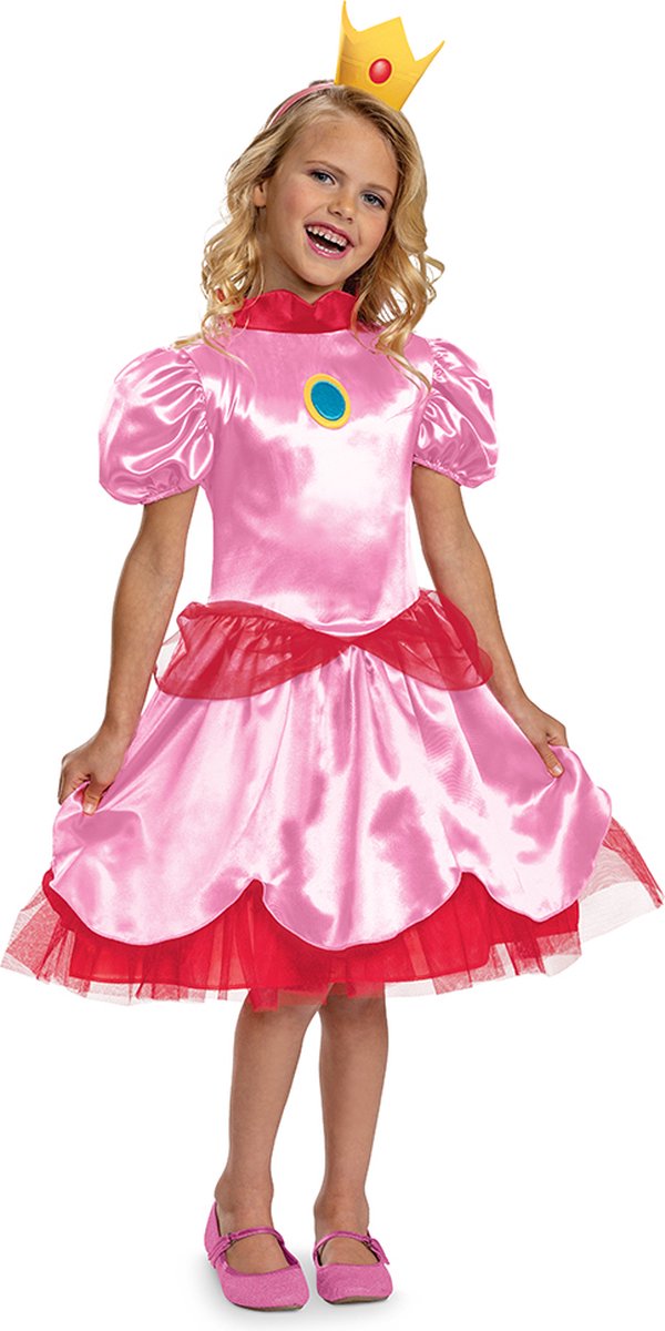 Disguise nintendo - super mario bros, prinses peach fancy aankleden, maat m (7-8 jaar), meisjes