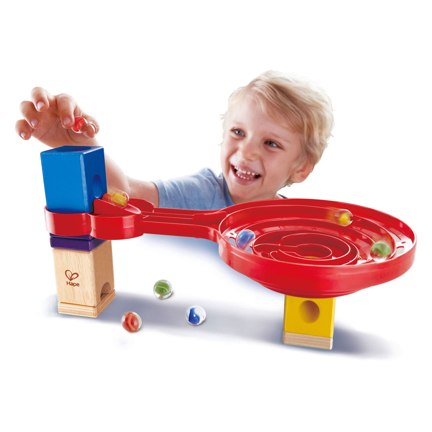 Quadrilla Dubbelzijdige Spiraal Twist Knikkerbaan. 9dlg.