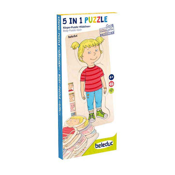 Beleduc houten lagenpuzzel meisje - 5 lagen