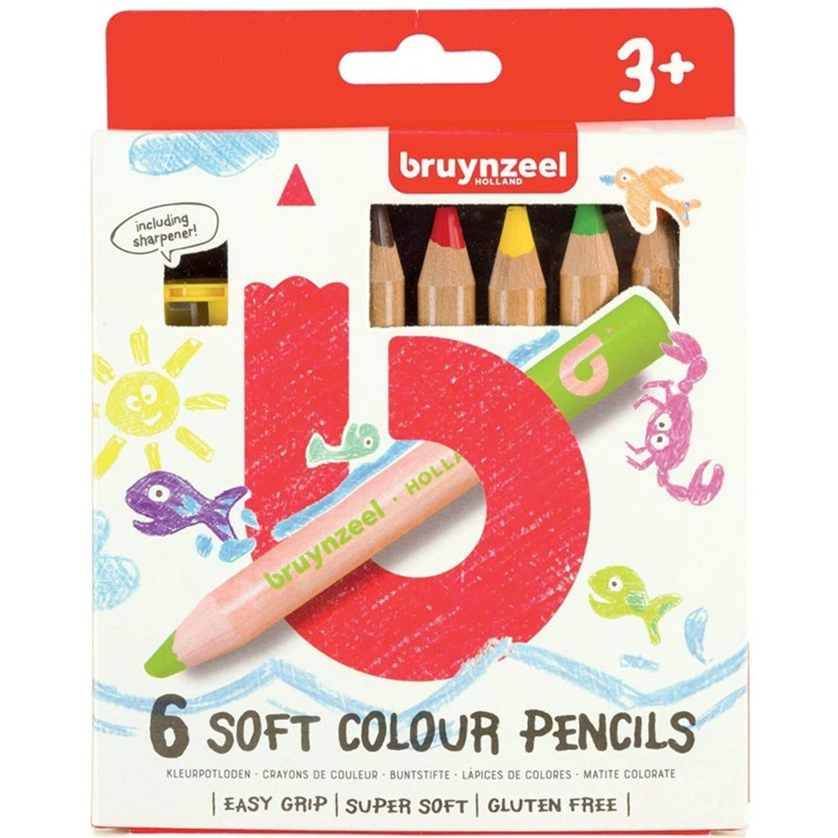 Bruynzeel soft colour coloured pencils 6 pieces