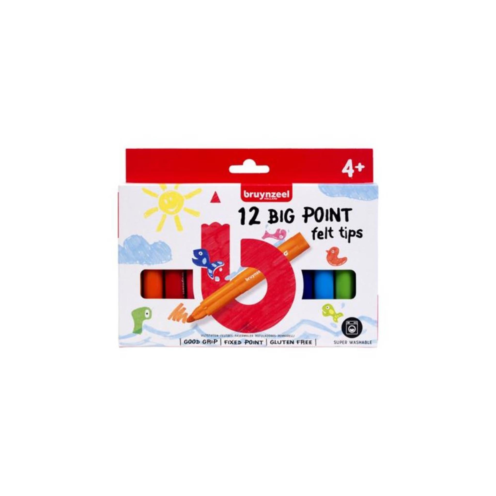 Bruynzeel grote punt viltstiften 12 stuks