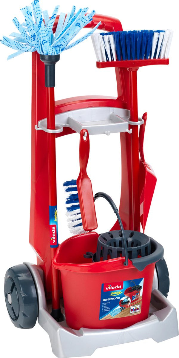 Klein toys Vileda - cleaning trolley - toy - incl. accessories - red blue