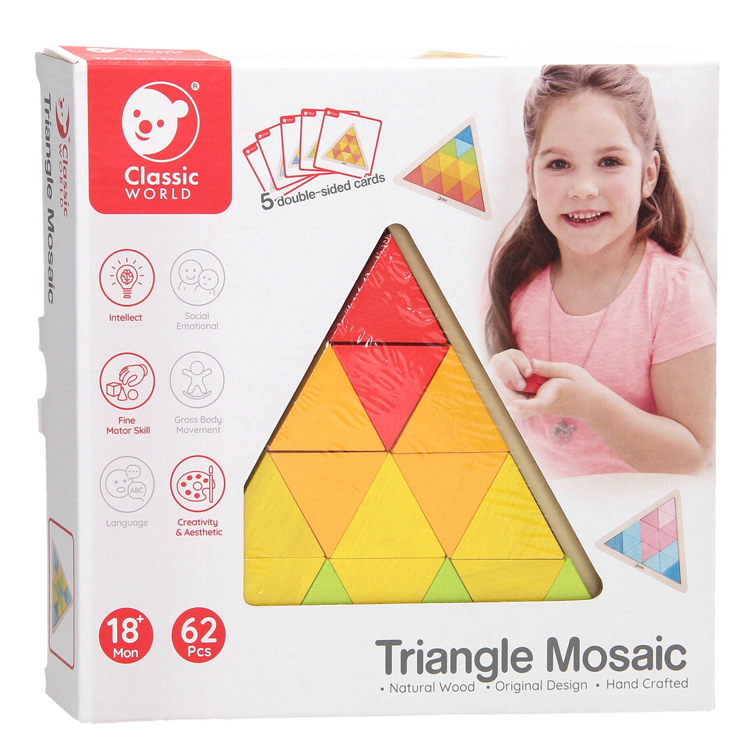 Klassieke Wereld Wereld Houten Mozaïekpuzzel, 67st.