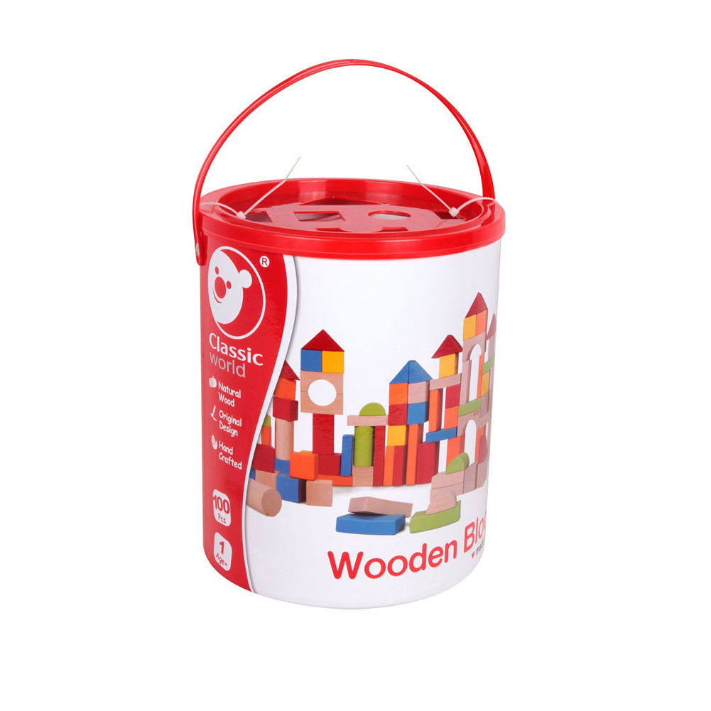 Klassieke Wereld Houten Blokken, 100dlg.