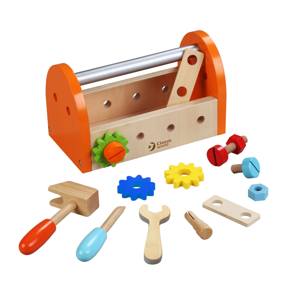 Klassieke Wereld Houten Gereedschapskist, 16dlg.