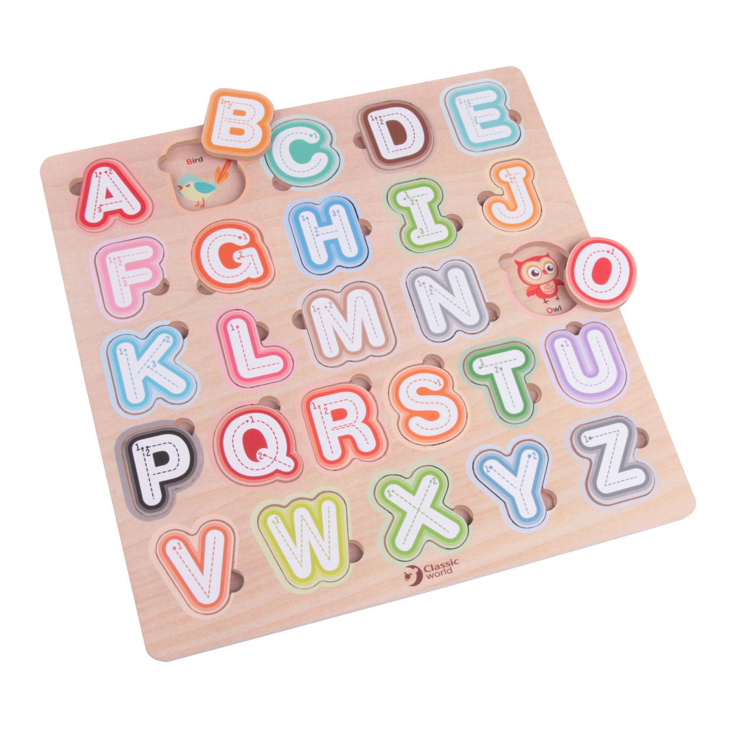 Klassieke Wereld Houten Puzzel Alfabet, 27e.