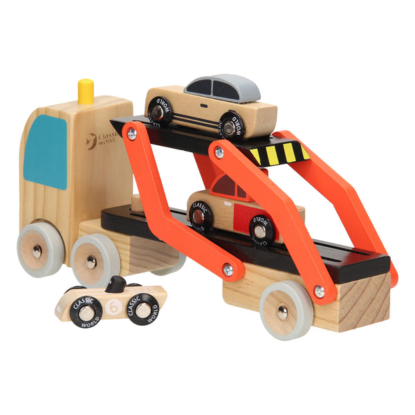 Classic World car transporter with cars, 4-piece.