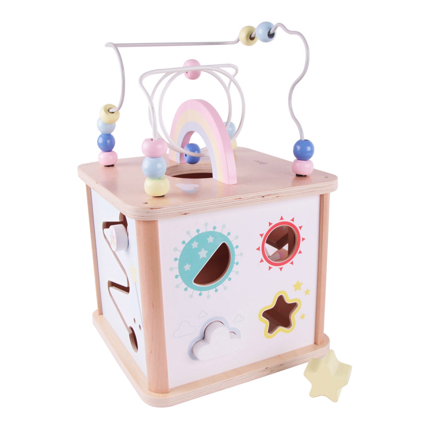 Klassieke Wereld Wereld Houten Activiteitenkubus