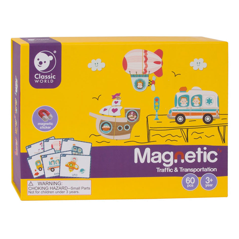 Klassieke wereldpuzzeldoos magneet - verkeer