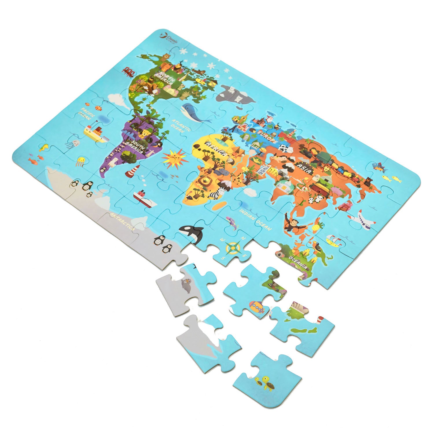Classic world legpuzzel wereldkaart - 48st.