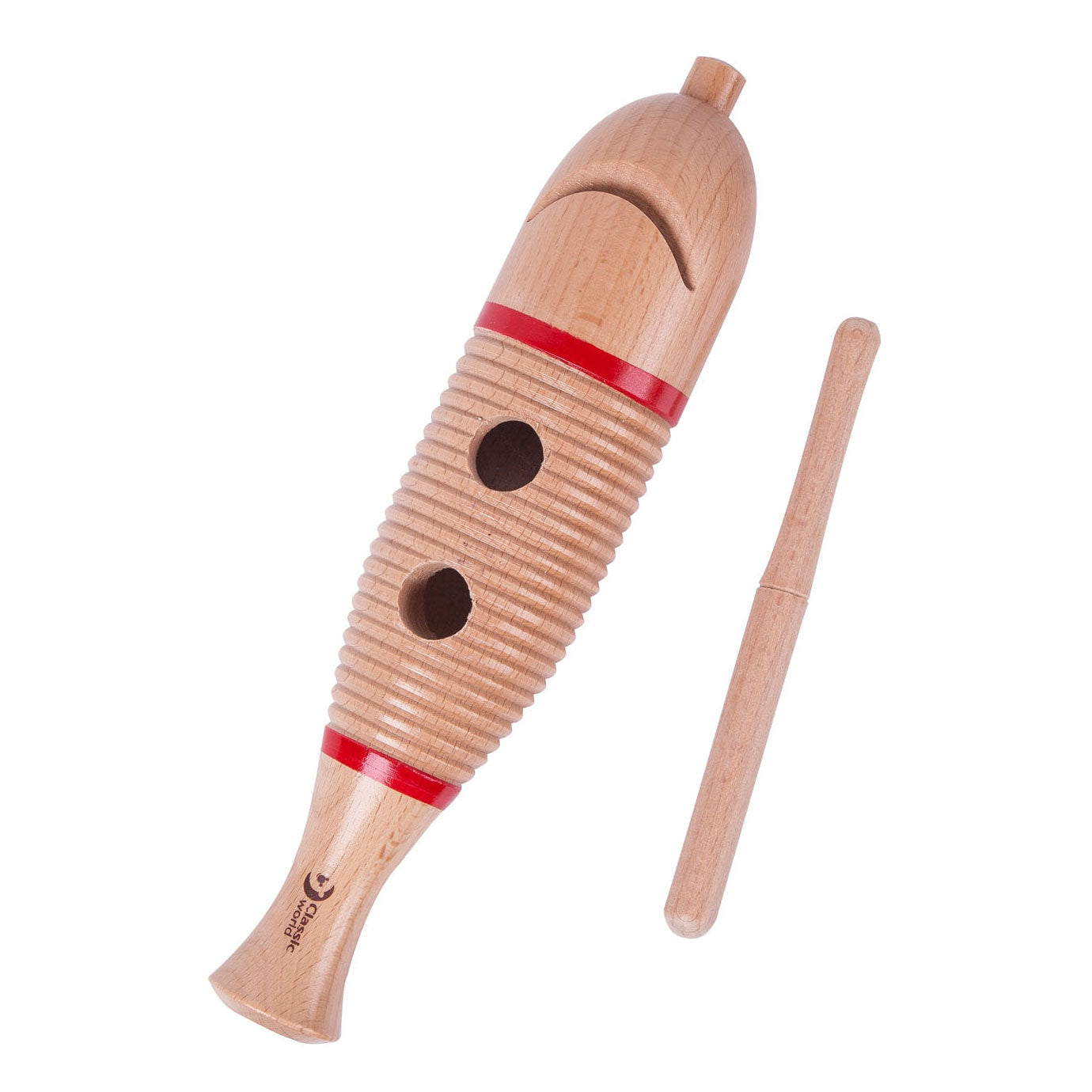 Klassieke wereld maxi guiro met stok