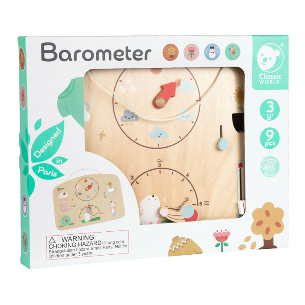 Klassieke Wereld Wereld Houten Weermeter