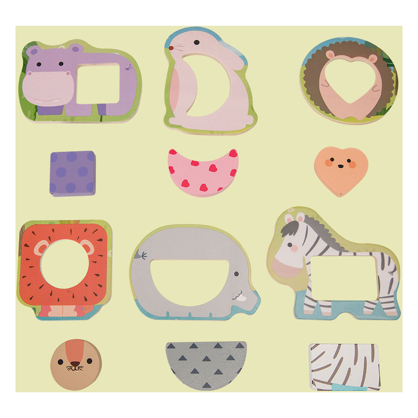 Klassieke Wereld Wereld Houten Puzzel Wilde Dieren, 13e.