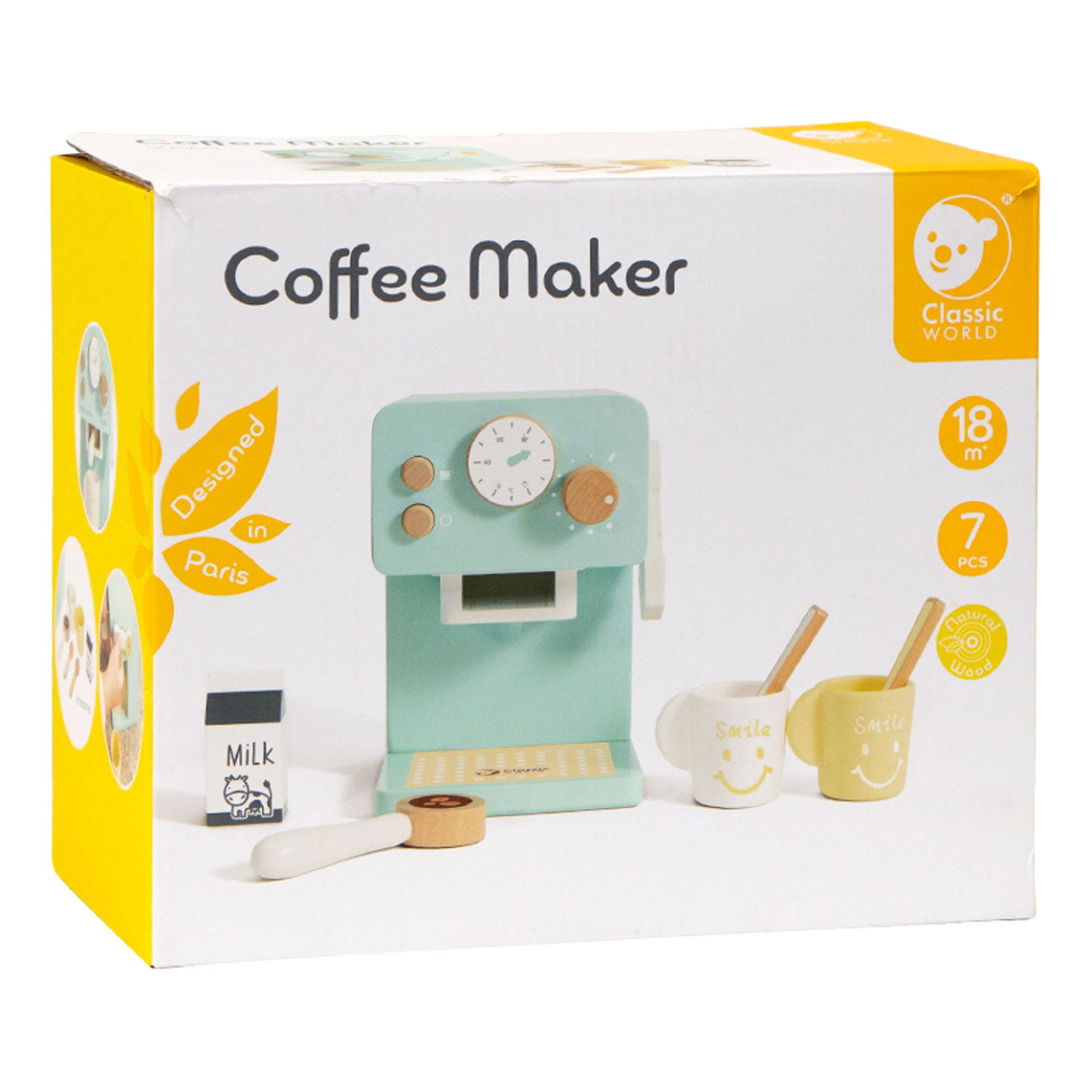 Classic world houten speelgoed koffiezetapparaat 7-delig multicolor.