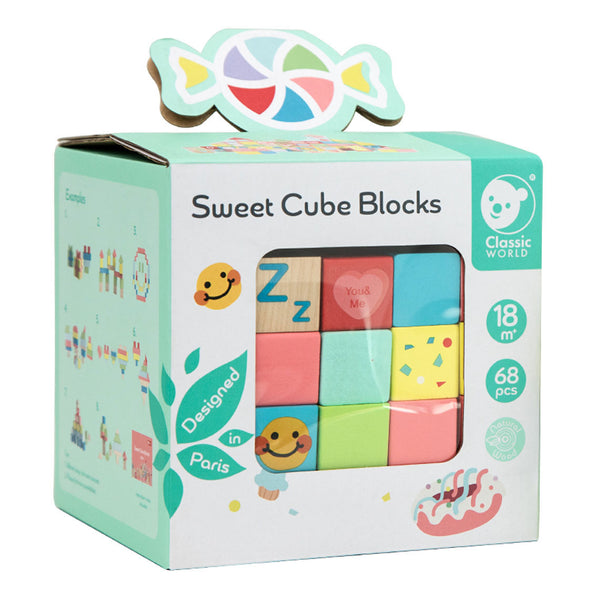 Classic World wooden sweet cube building blocks