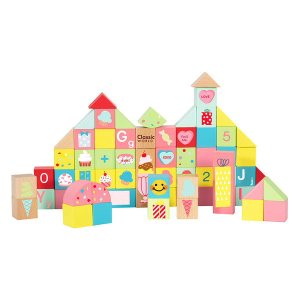 Classic World wooden sweet cube building blocks